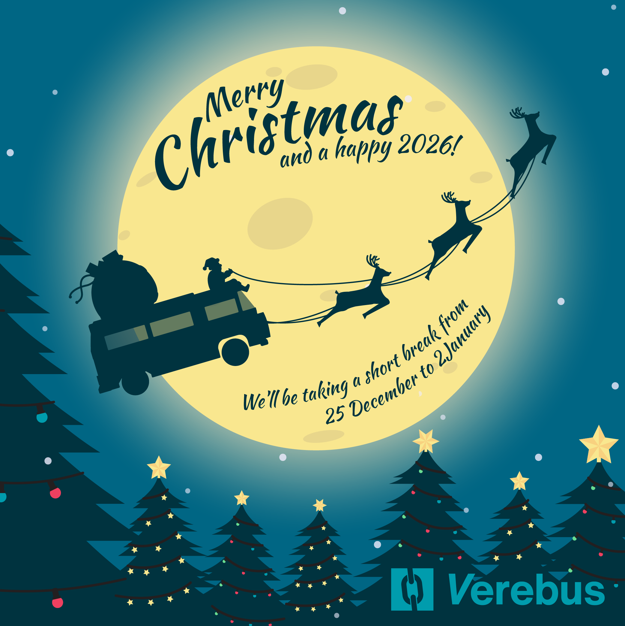 Verebus kerstkaart